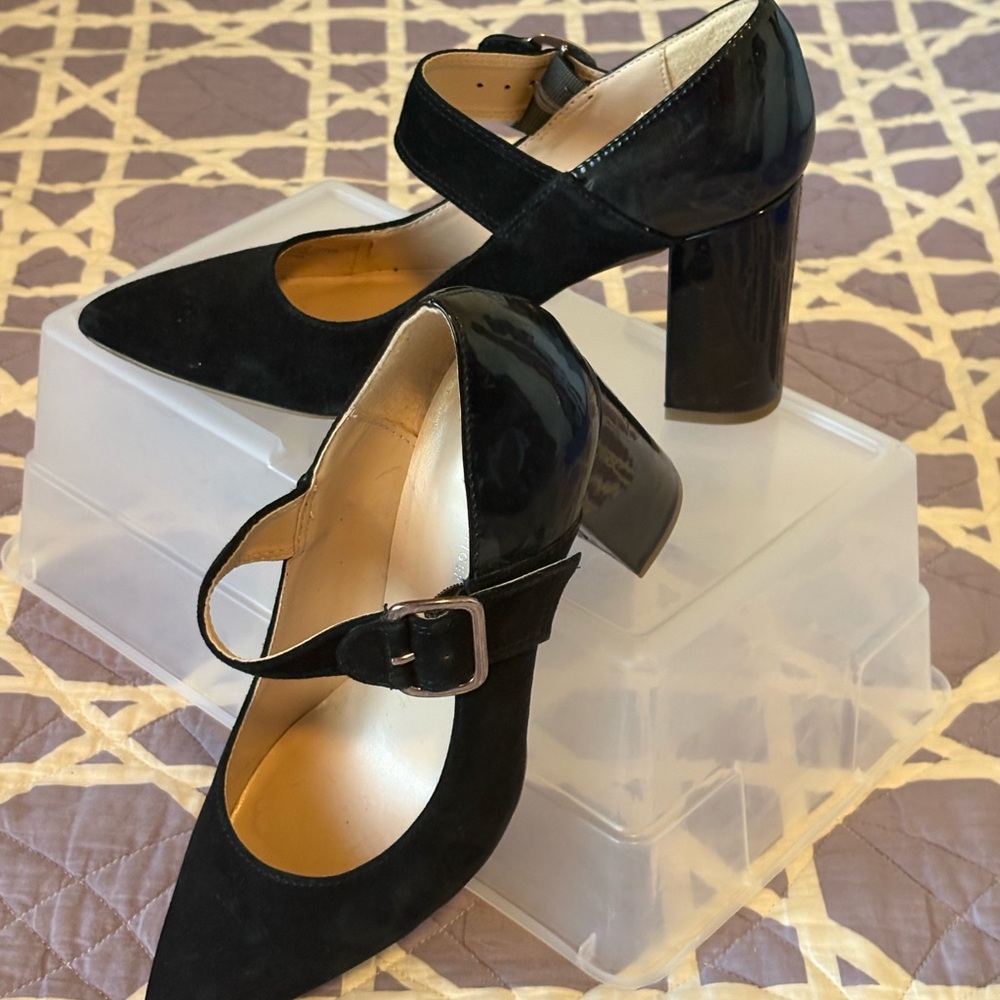 Tommy Hilfiger Black Suede Mary Jane Heels